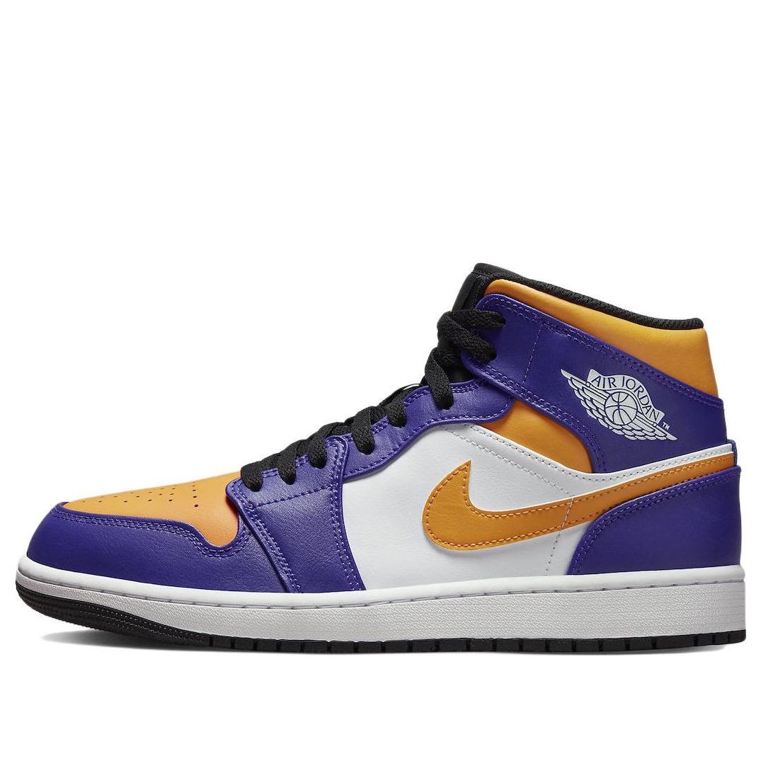 Air Jordan 1 Mid 'Lakers Purple'  DQ8426-517 Signature Shoe